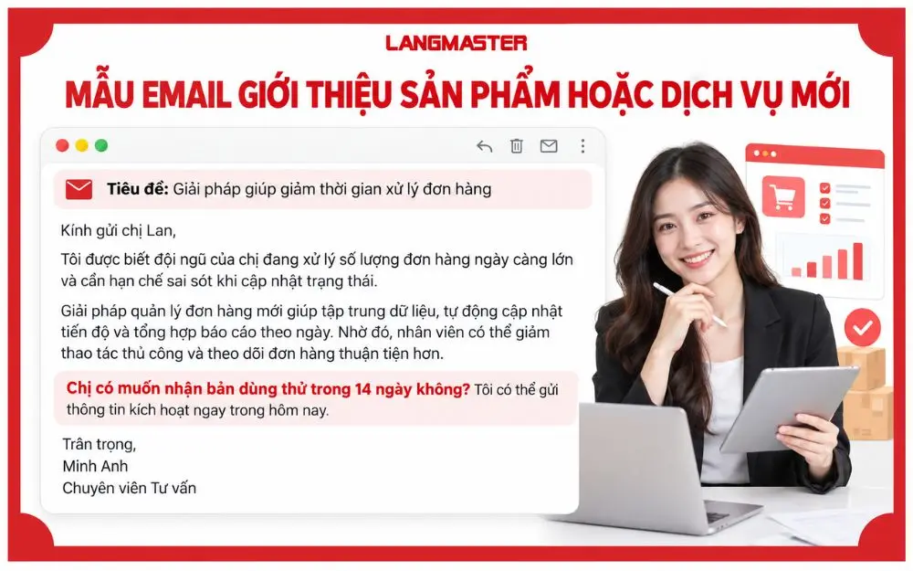 Mẫu email giới thiệu sản phẩm hoặc dịch vụ mới