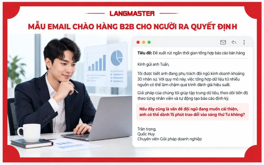 Mẫu email chào hàng B2B cho người ra quyết định