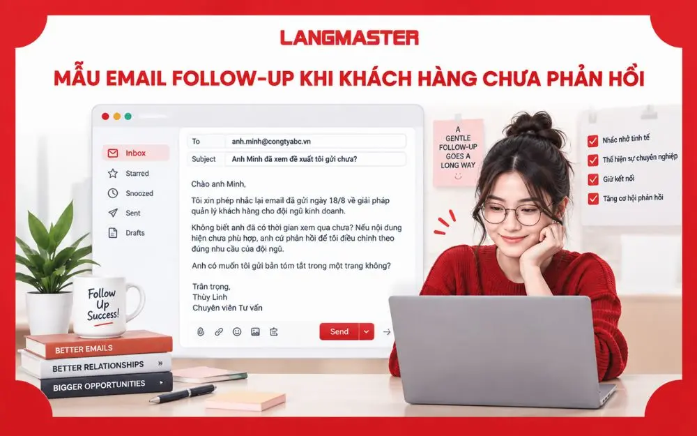 Mẫu email follow-up khi khách hàng chưa phản hồi