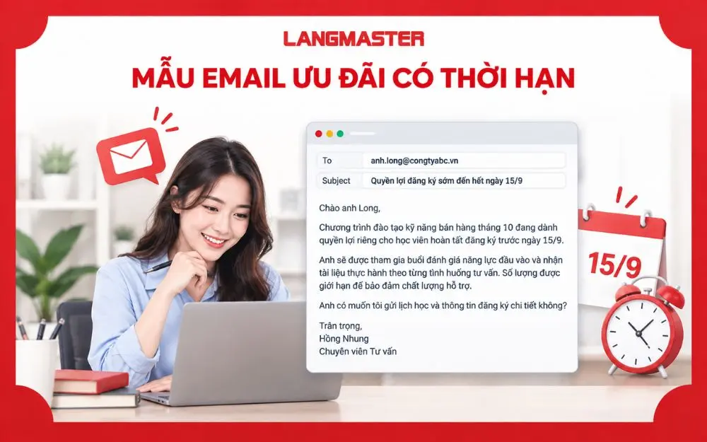 Mẫu email ưu đãi có thời hạn