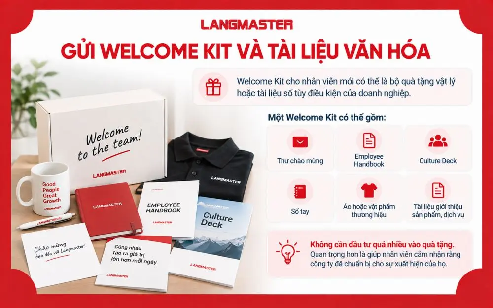 Gửi Welcome Kit và tài liệu văn hóa
