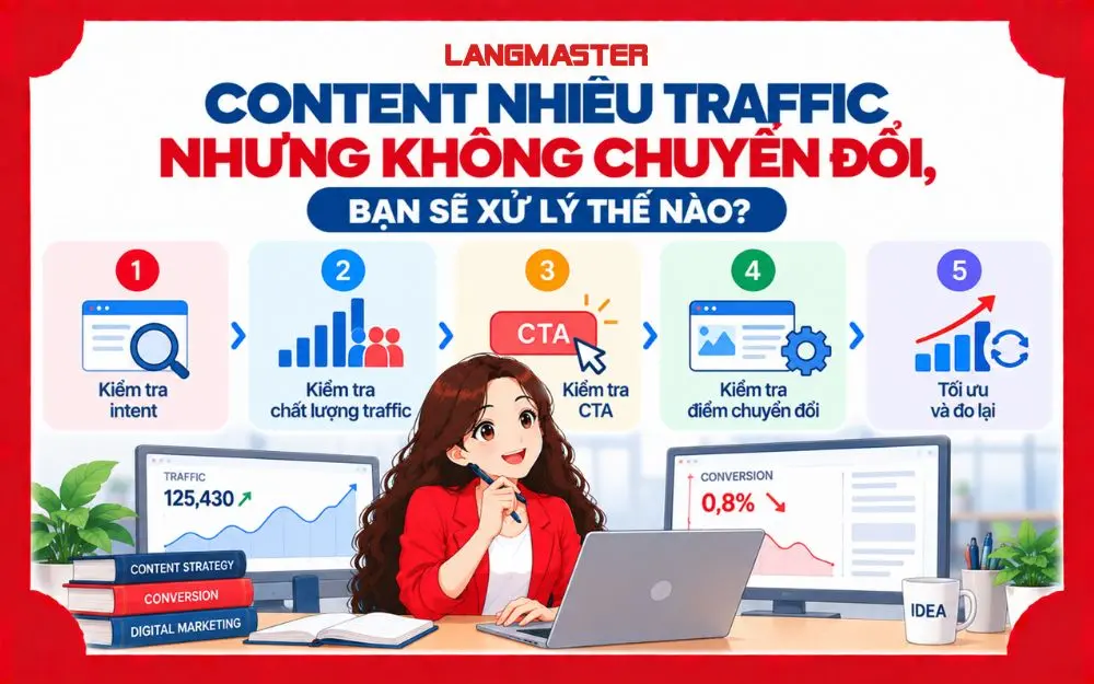 Cách tối ưu content nhiều traffic nhưng chưa tạo chuyển đổi hiệu quả.