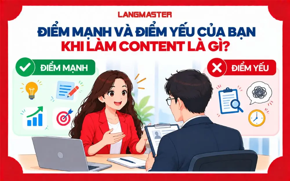Điểm mạnh và điểm yếu cần trình bày rõ khi phỏng vấn Content Marketing.