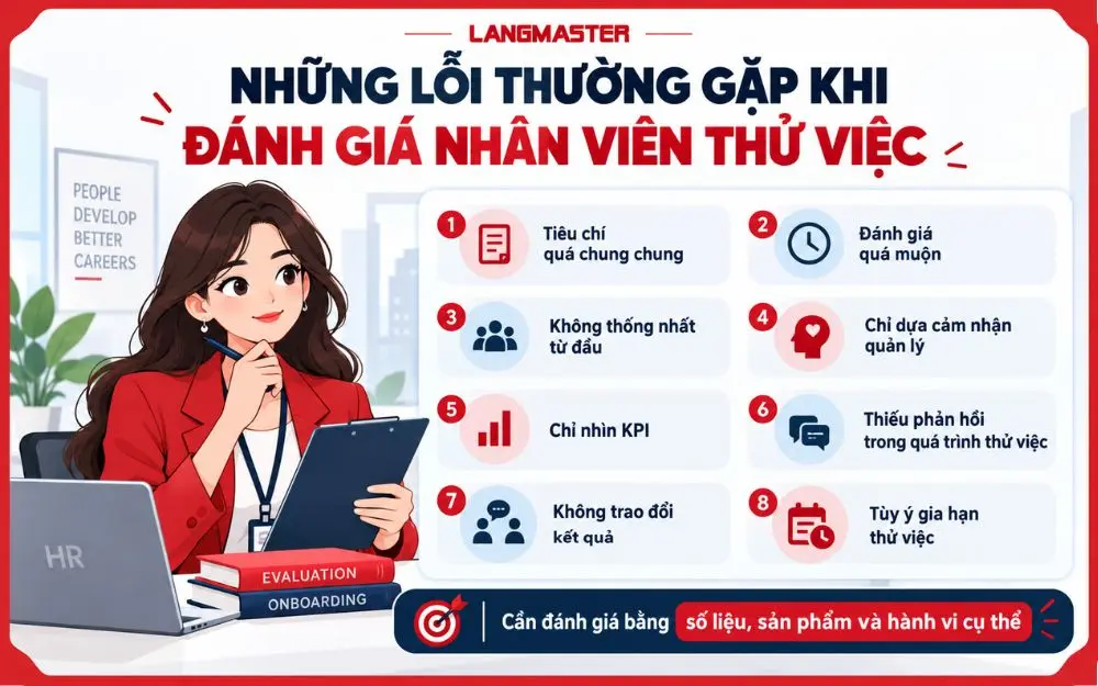 8 lỗi phổ biến khi đánh giá nhân viên thử việc cần tránh.