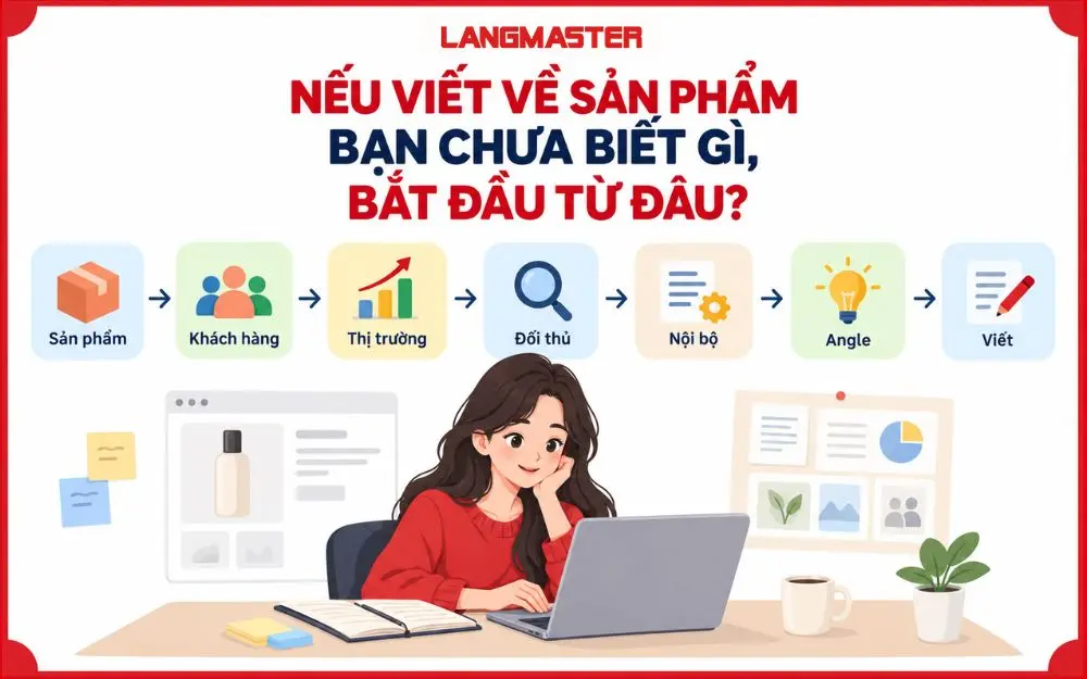 Quy trình research trước khi viết content cho một sản phẩm chưa quen thuộc.