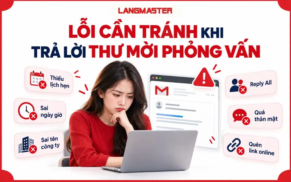 Những lỗi cần tránh khi phản hồi email mời phỏng vấn từ nhà tuyển dụng.