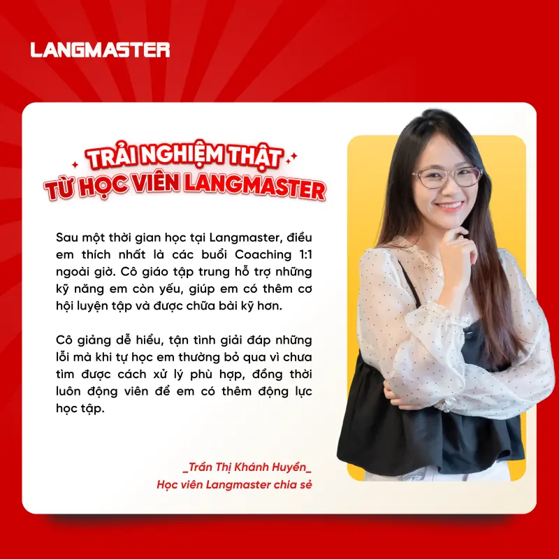 Ấn tượng của Khánh Huyền trong quá trình học IELTS tại Langmaster