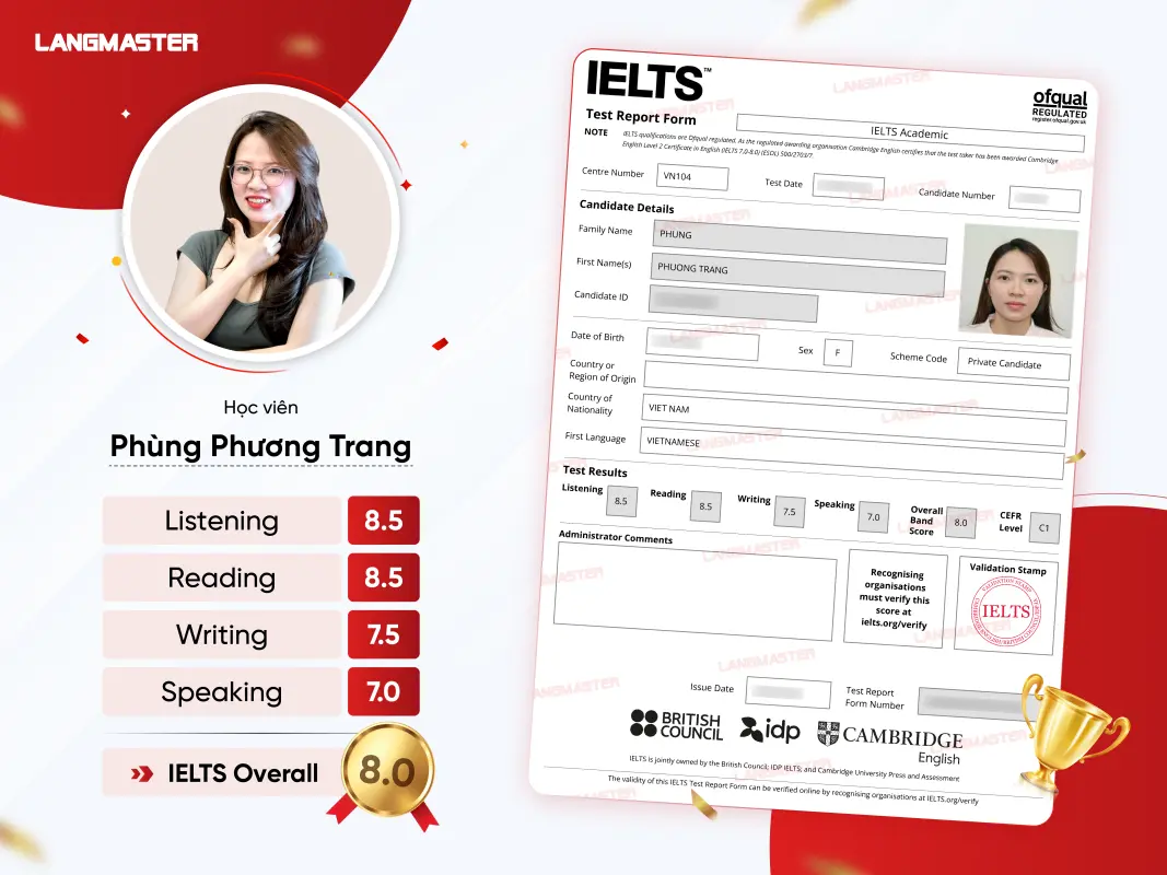 Chứng chỉ học viên Langmaster