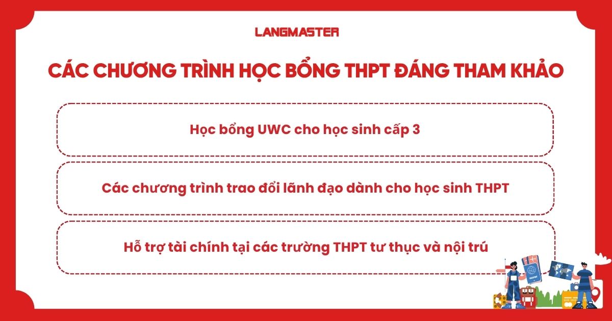 Các chương trình học bổng THPT đáng tham khảo