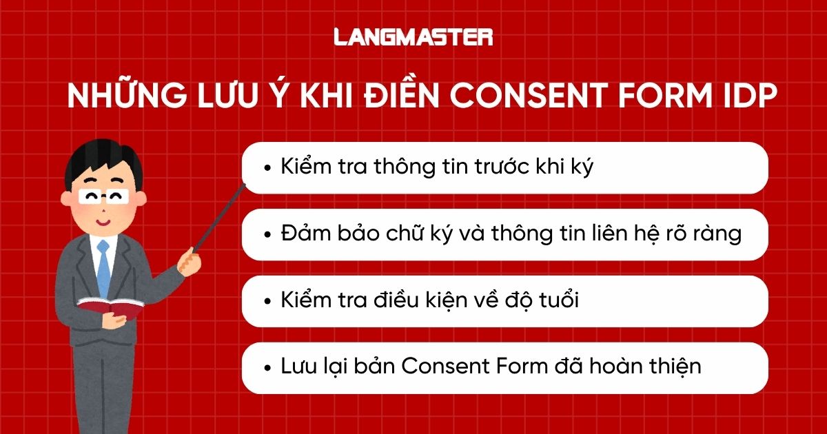 Những lưu ý khi điền Consent Form IDP