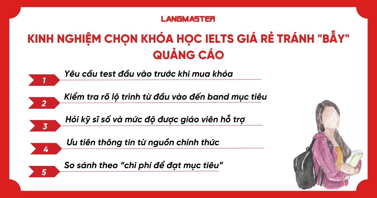 Kinh nghiệm chọn khóa học IELTS giá rẻ tránh 